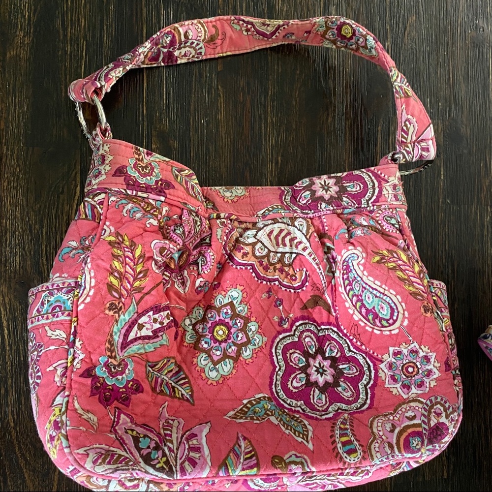 Vera Bradley retired pink paisley hobo bag